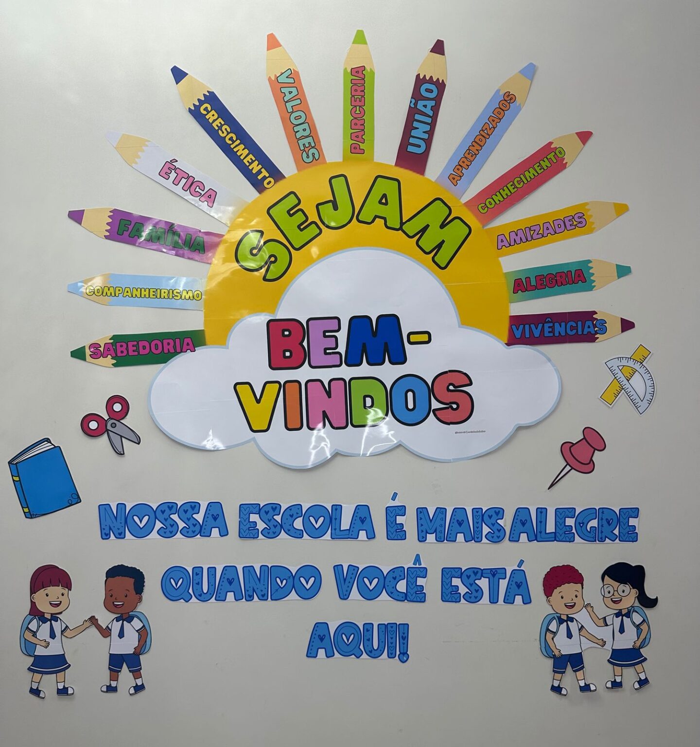 Painel Sejam Bem-vindos – Intervir cantinho do saber – Prof. Thaís Brunelle