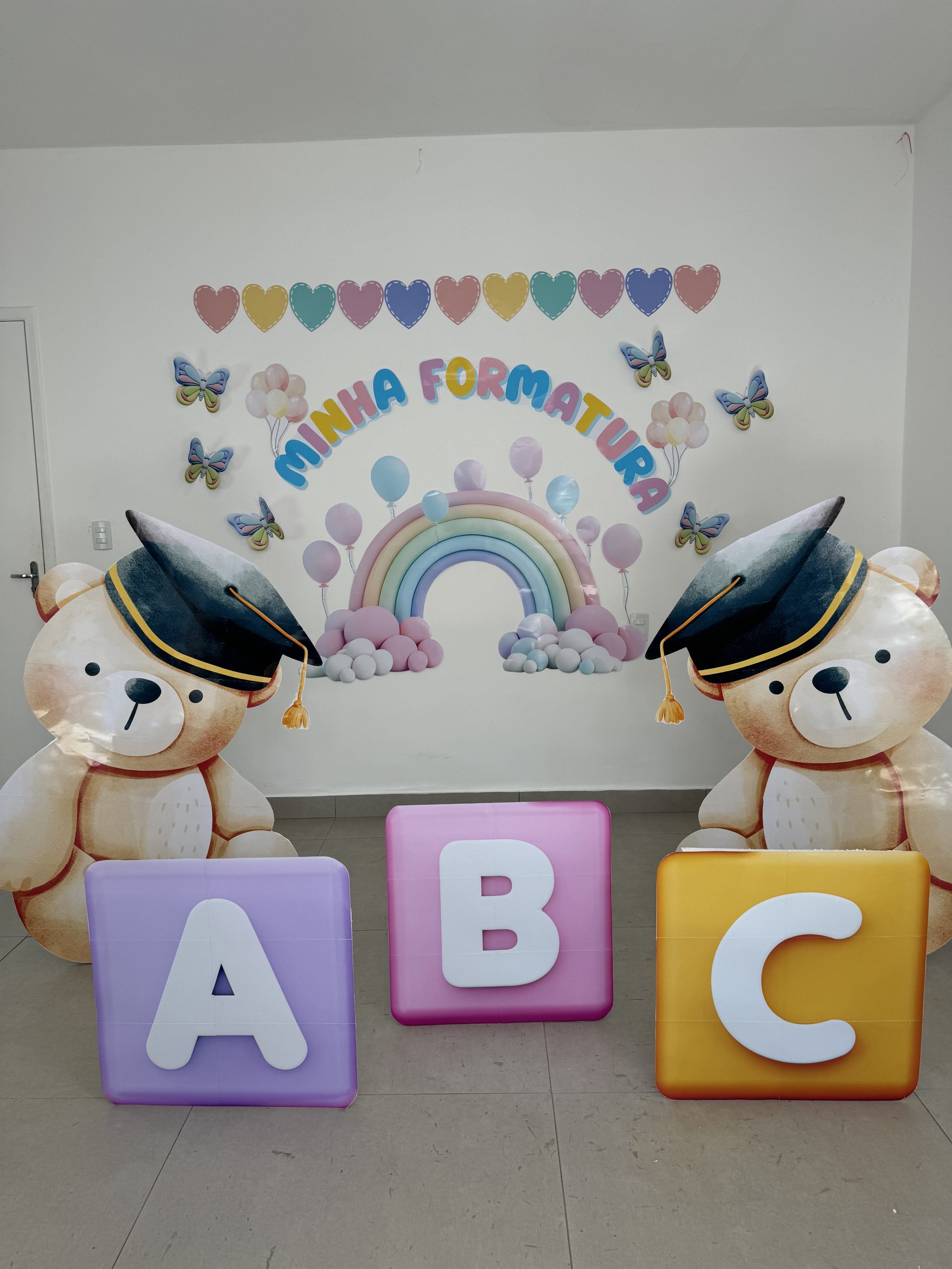 🎓 Painel Cenário Formatura Ursinhos 3D 🧸✨ - Imagem 7