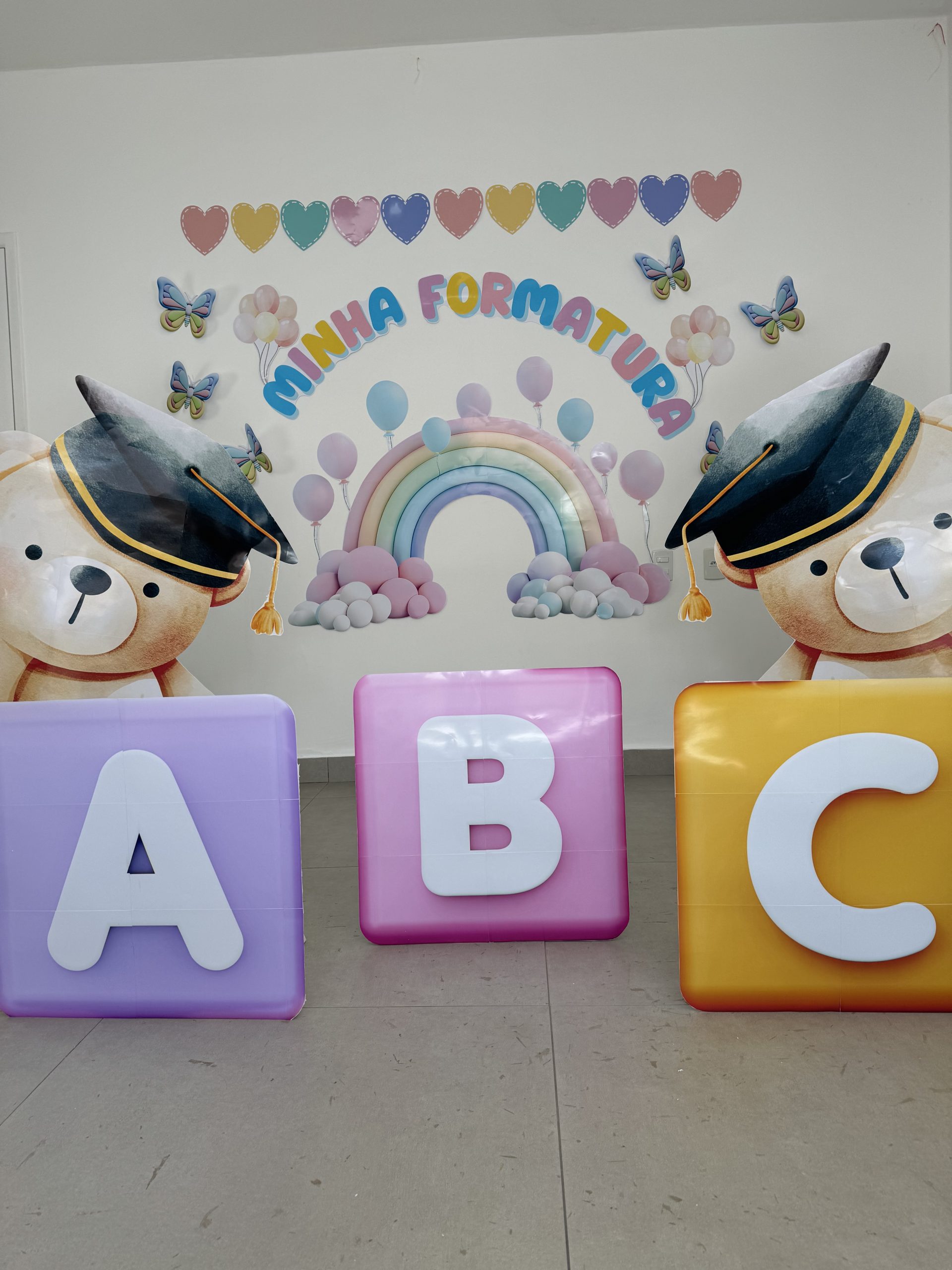 🎓 Painel Cenário Formatura Ursinhos 3D 🧸✨ - Imagem 2