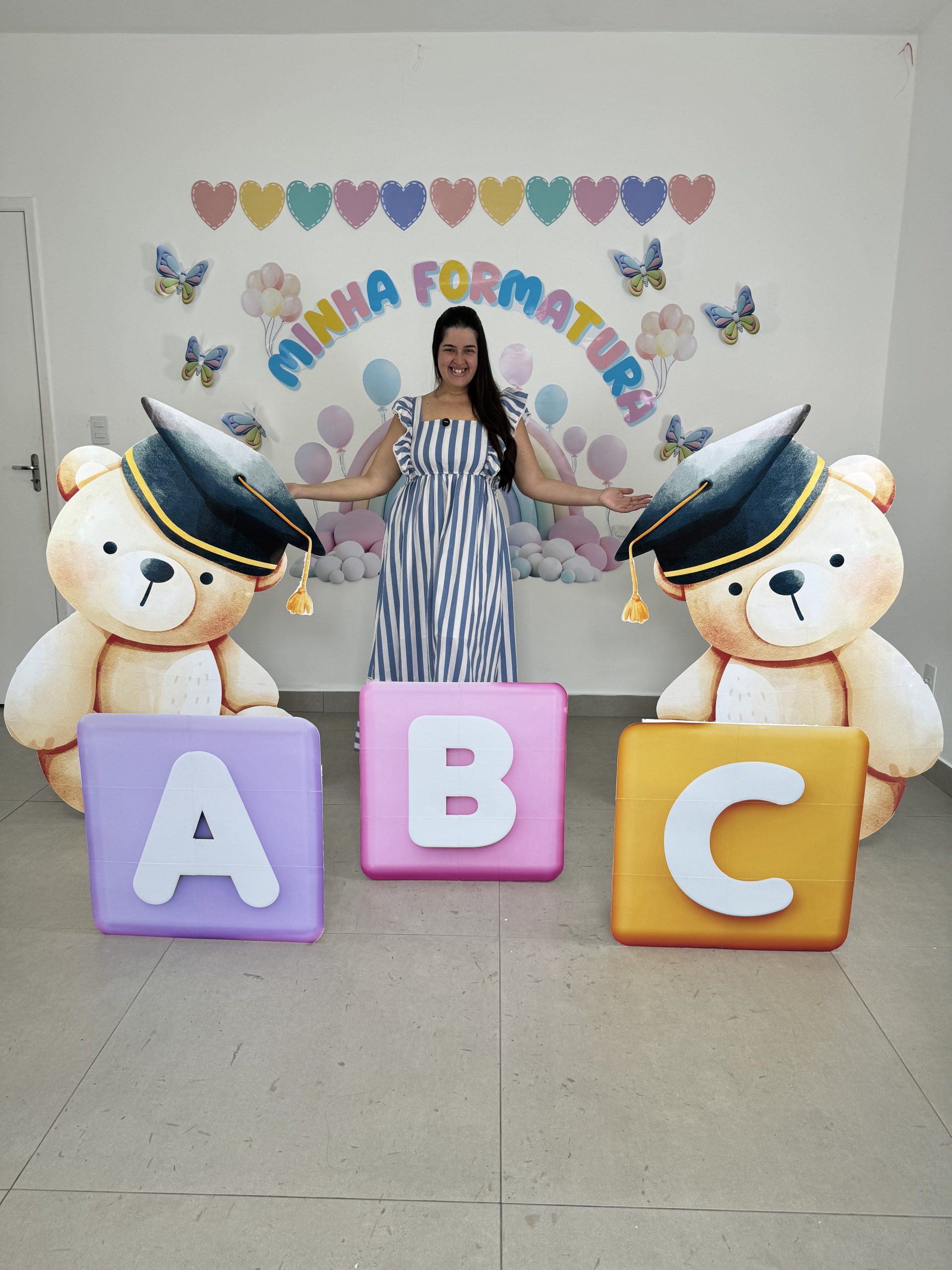 🎓 Painel Cenário Formatura Ursinhos 3D 🧸✨ - Imagem 5