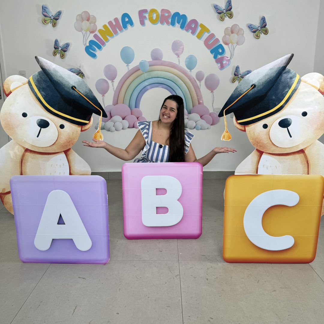 🎓 Painel Cenário Formatura Ursinhos 3D 🧸✨