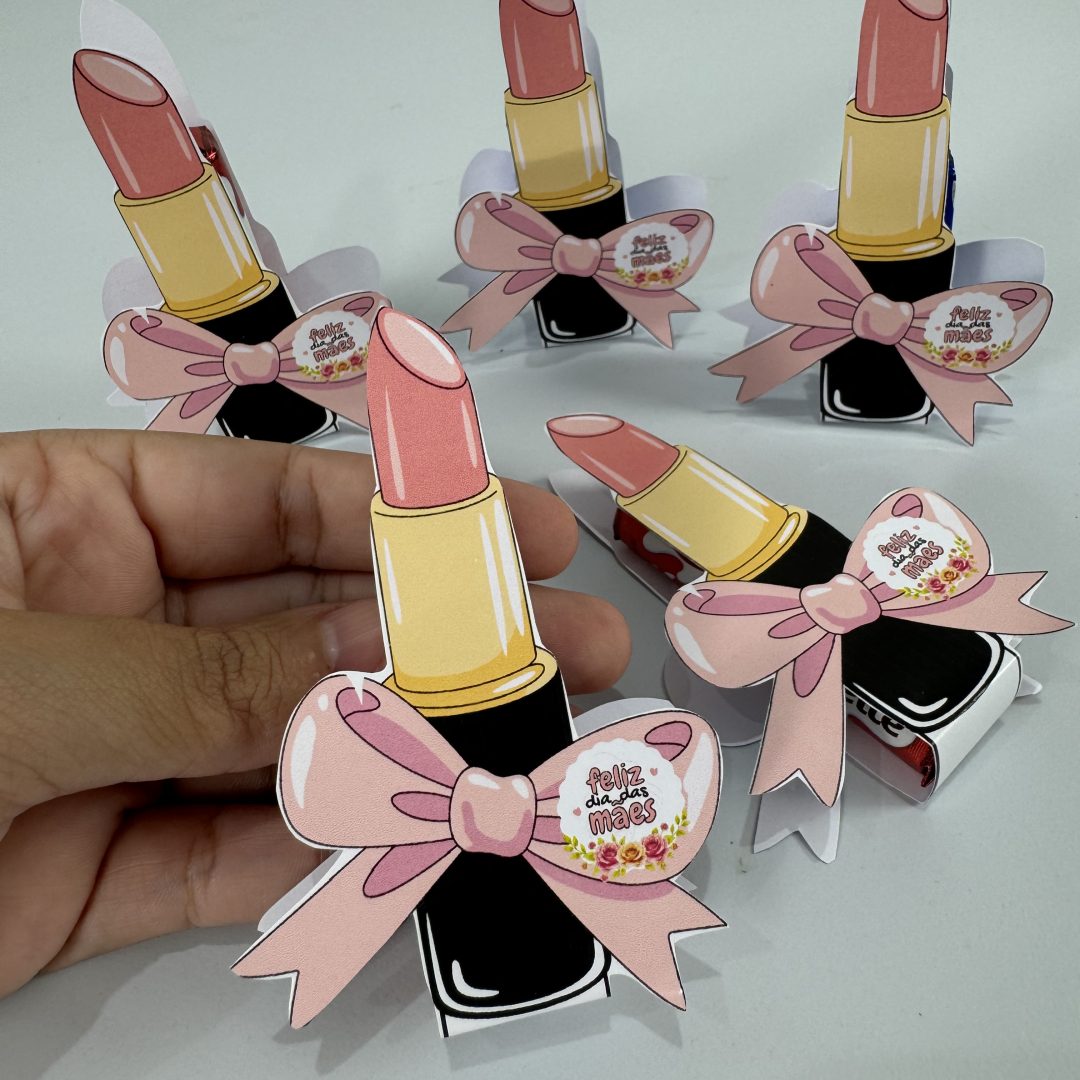 💄 Lembrancinha Dia das Mães — Batom surpresa 🍫