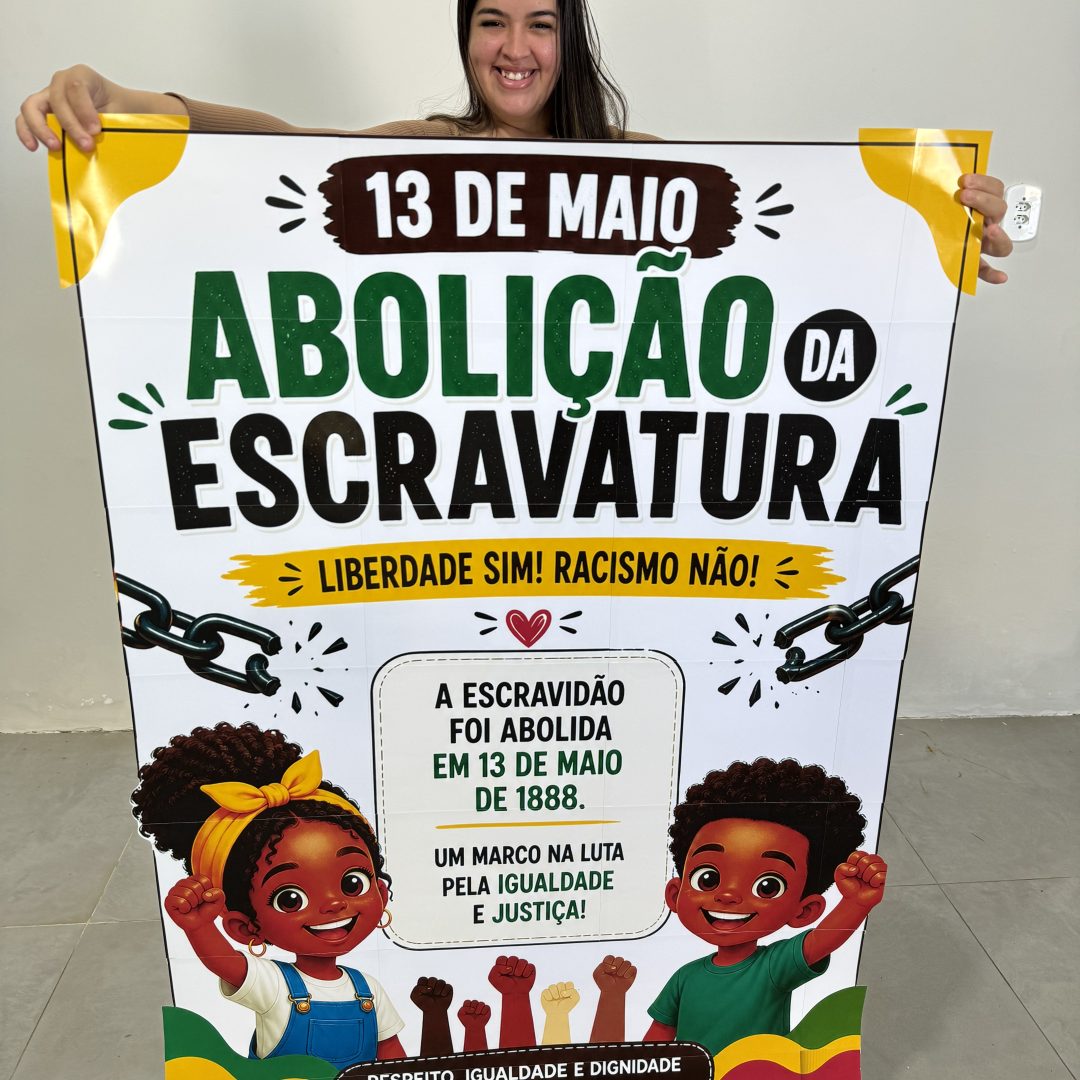 ✊🏾 Cartaz “Abolição da Escravatura — Liberdade Sim!”
