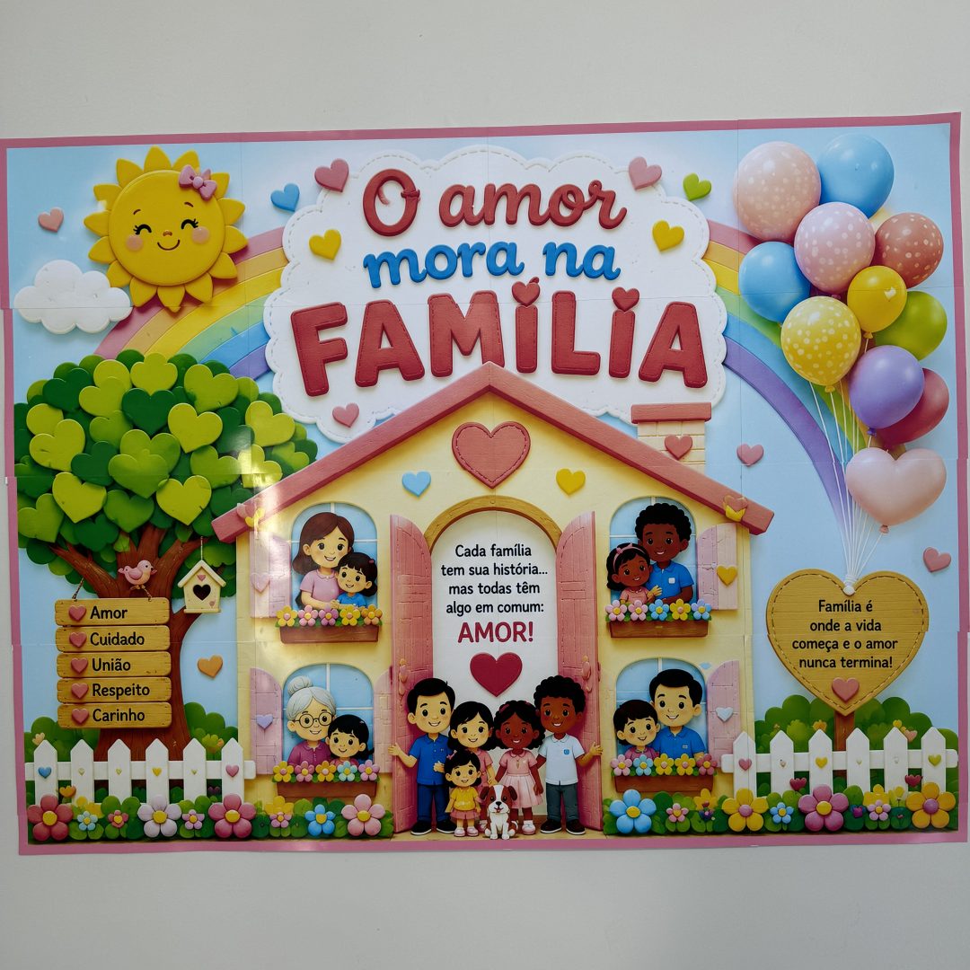 🏡💖 Cartaz “O Amor Mora na Família”