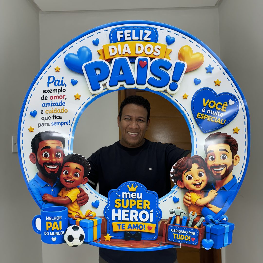 ✨📸 Moldura para Fotos – Feliz Dia dos Pais 💙