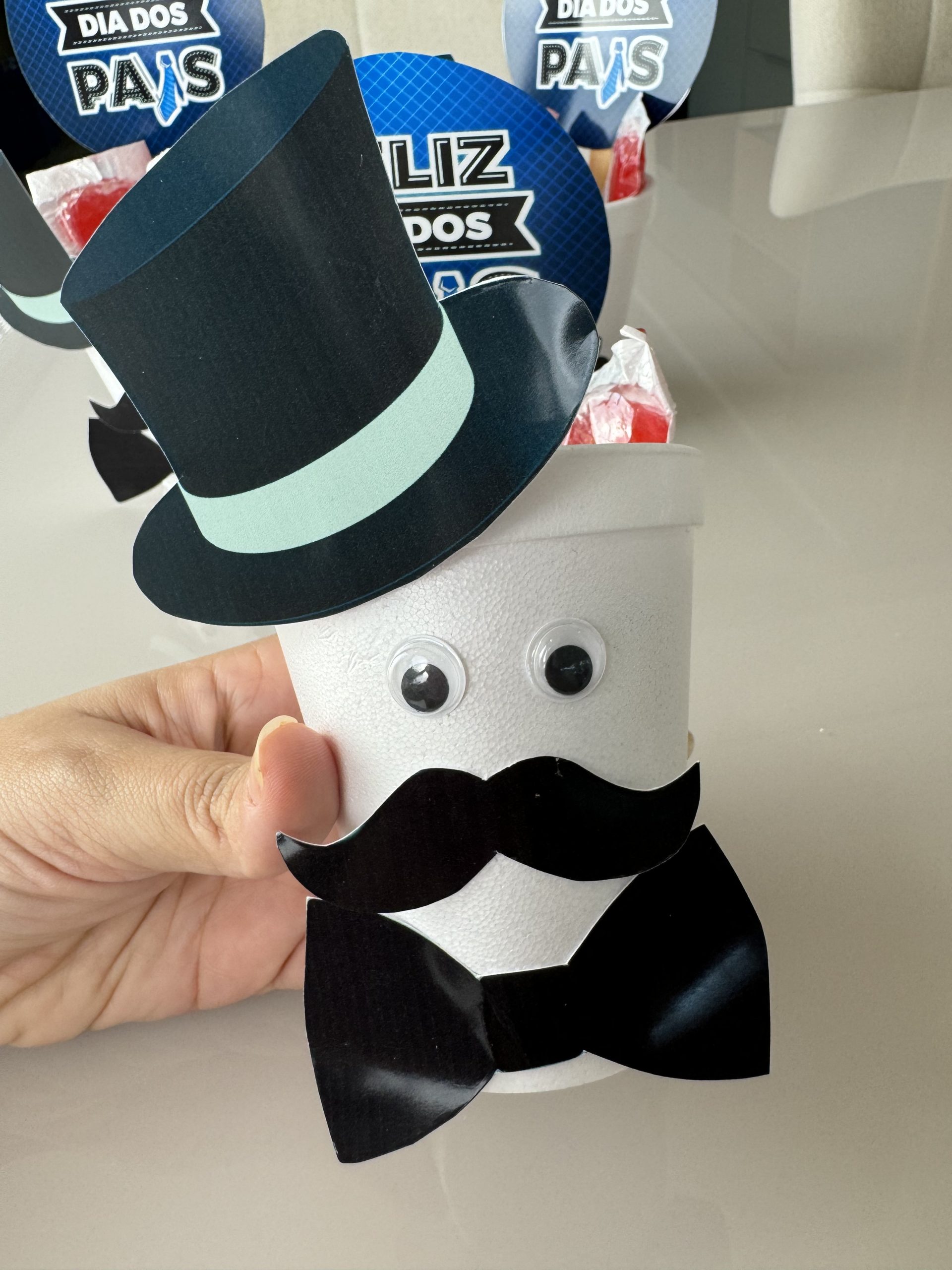 🥸🎩 Lembrancinha Dia dos Pais – Copo do Papai 💙