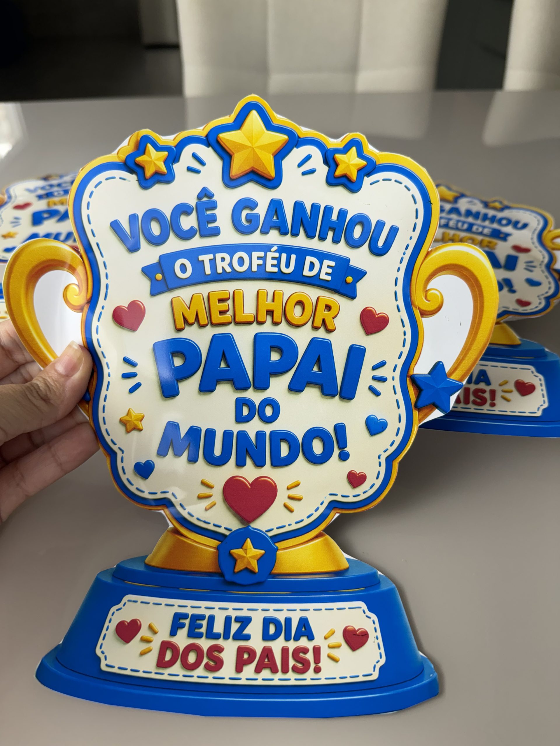 🏆💙 Lembrancinha Troféu Melhor Pai do Mundo – Porta-Guloseimas - Imagem 4