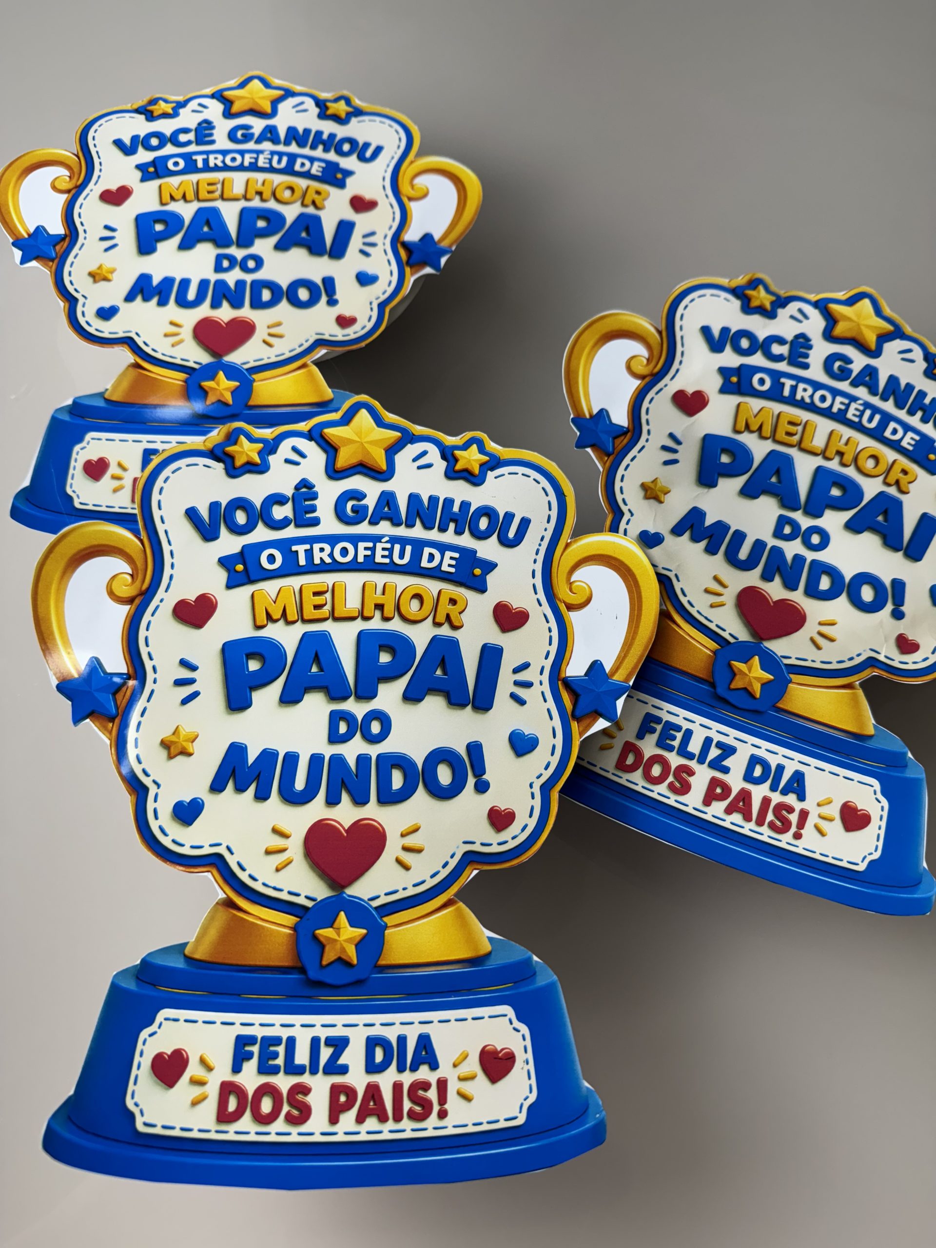 🏆💙 Lembrancinha Troféu Melhor Pai do Mundo – Porta-Guloseimas - Imagem 2