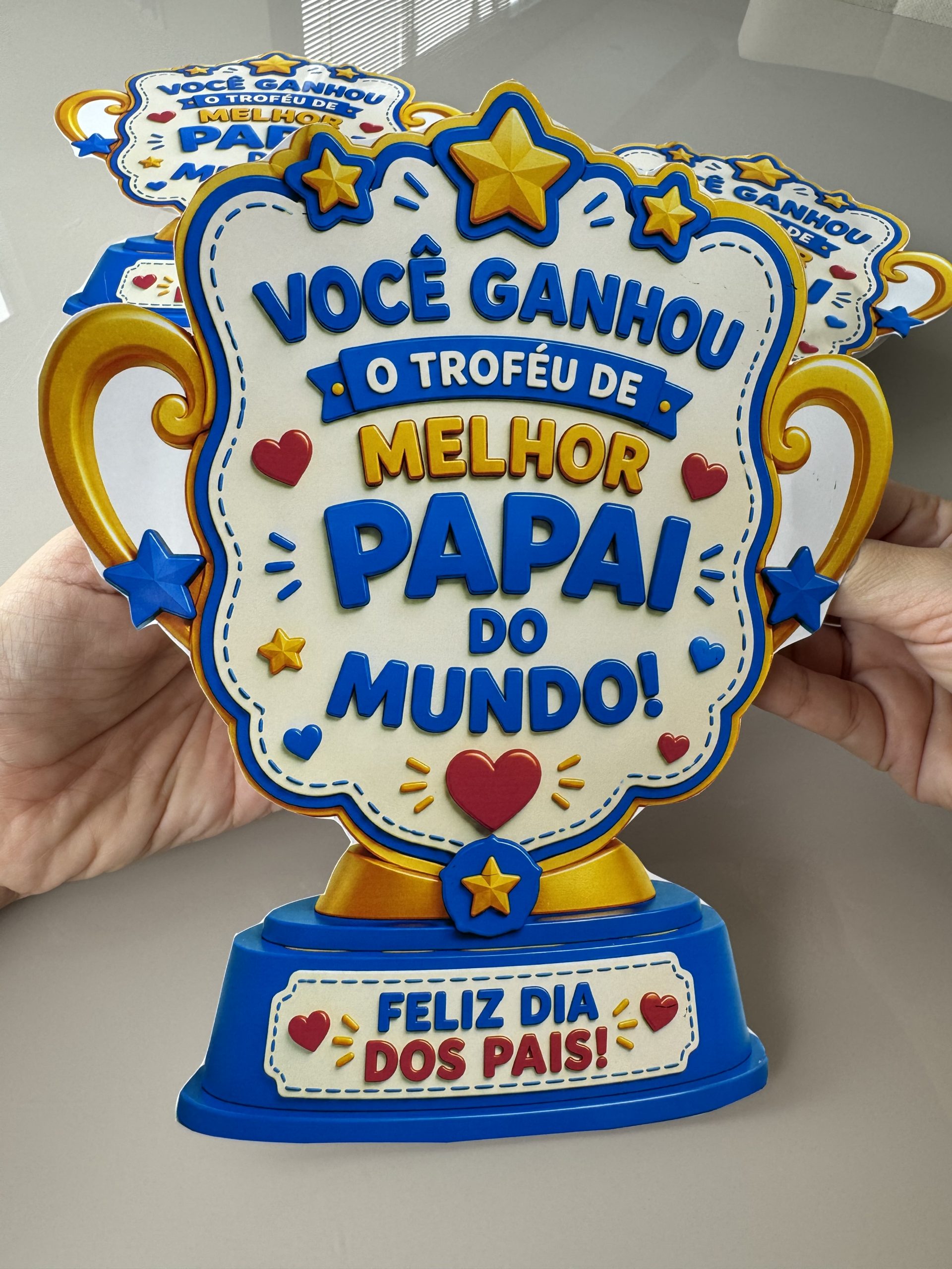 🏆💙 Lembrancinha Troféu Melhor Pai do Mundo – Porta-Guloseimas - Imagem 7
