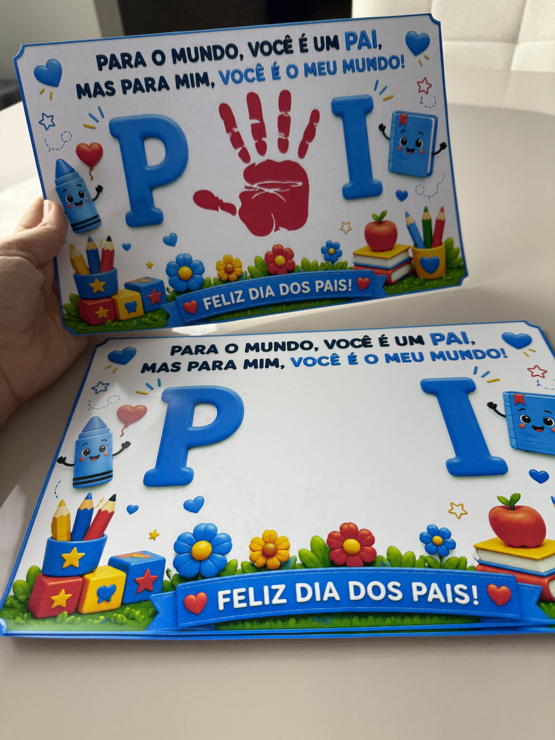 🖐️💙 Atividade Dia dos Pais – Carimbe a Mão - Imagem 2