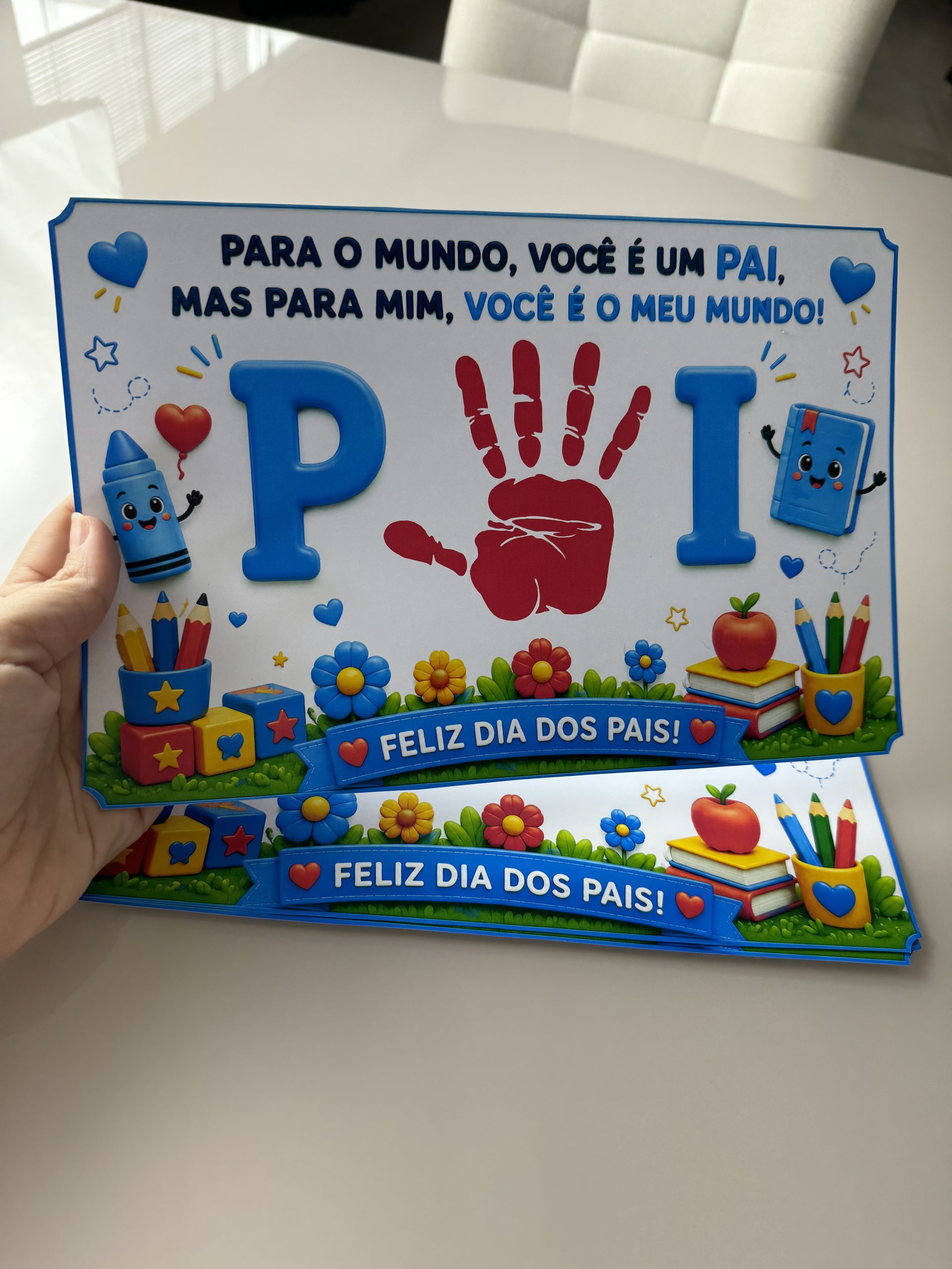 🖐️💙 Atividade Dia dos Pais – Carimbe a Mão
