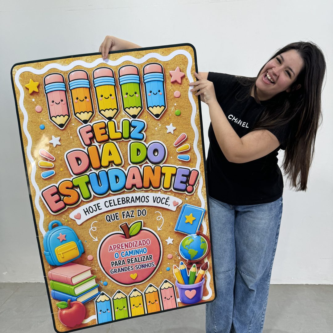 📚✨ Cartaz Dia do Estudante – O Caminho para Grandes Sonhos