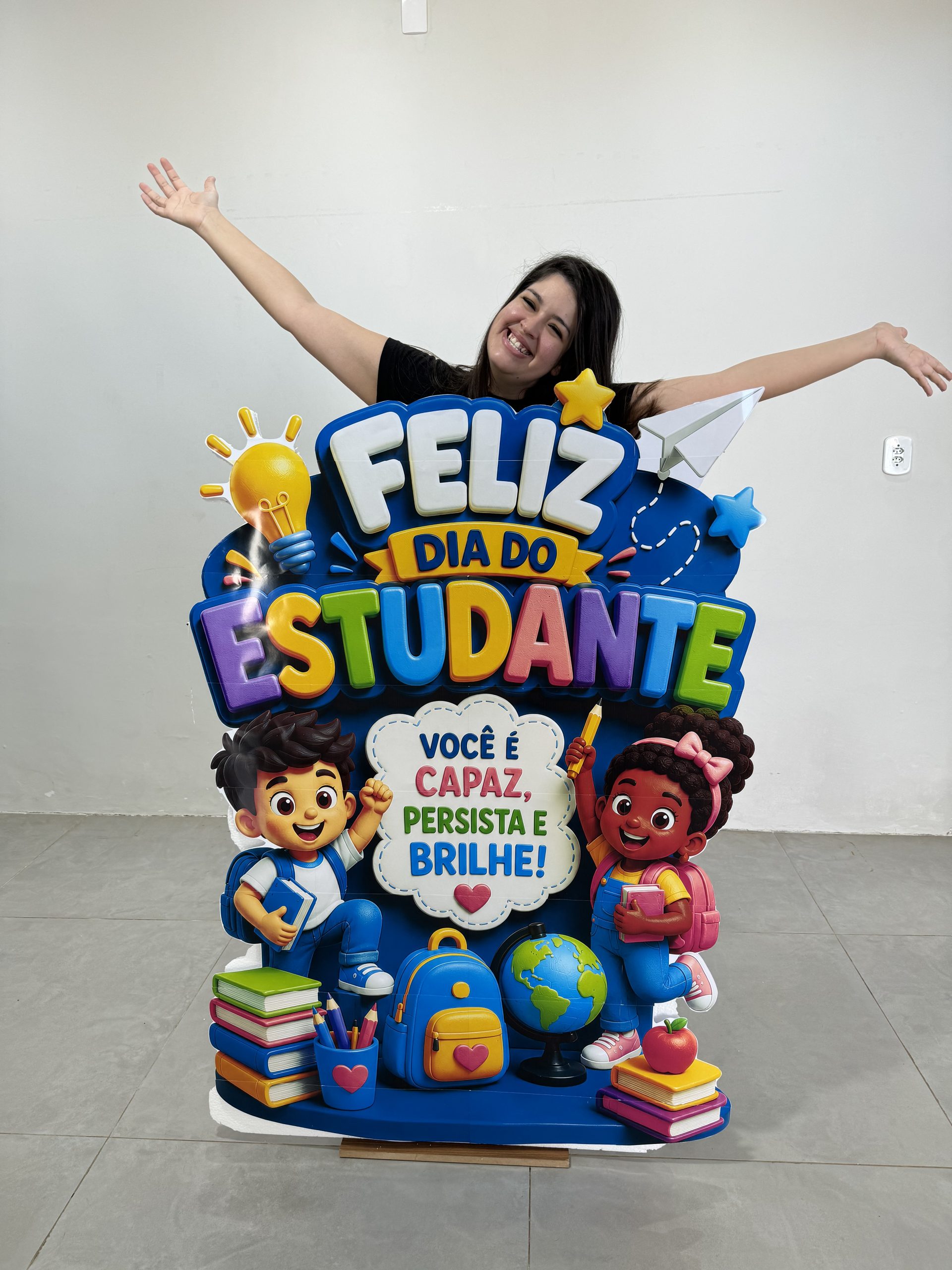 📚✨ Mascote Brilhe e Estude – Dia do Estudante