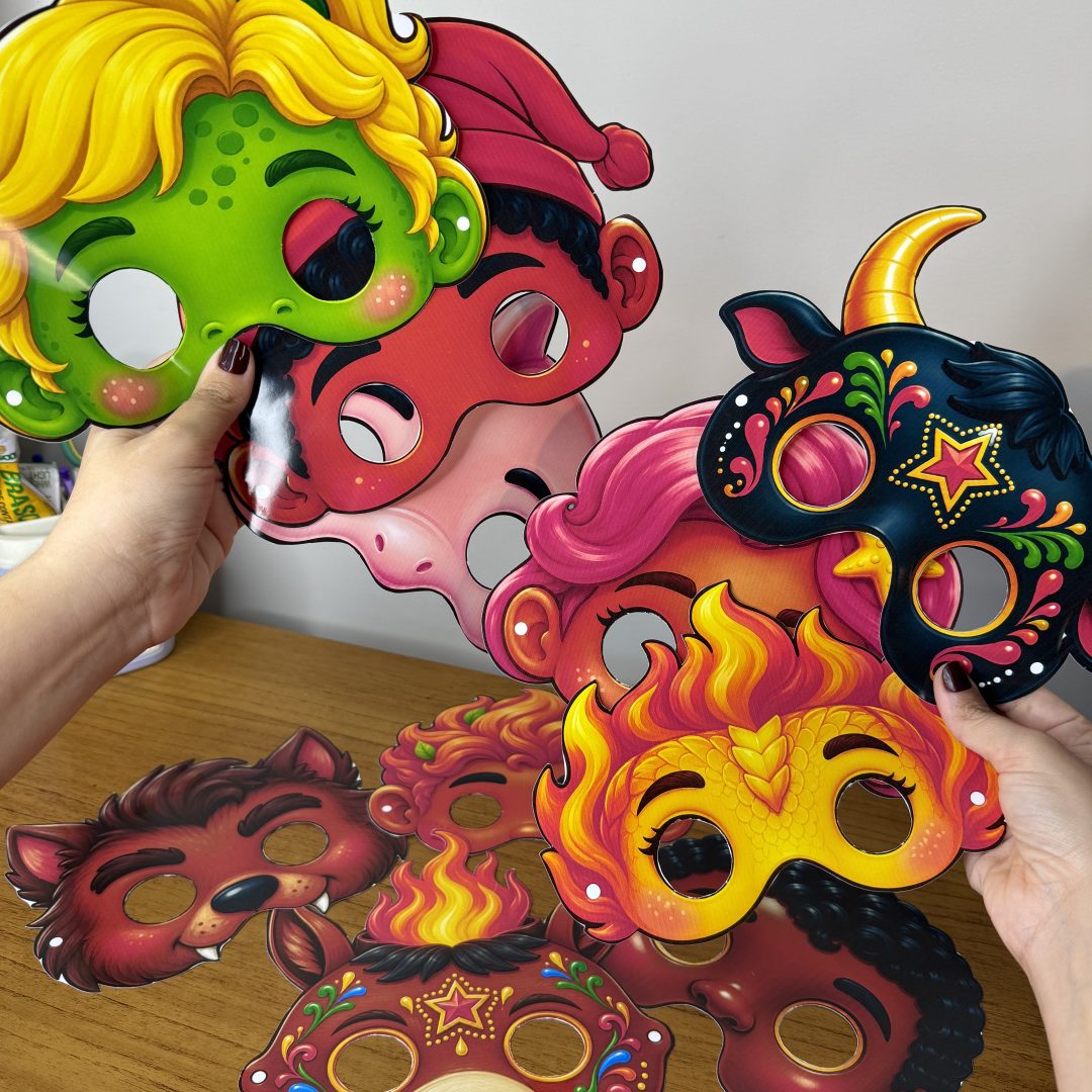 🎭✨ Kit Máscaras Personagens do Folclore Brasileiro