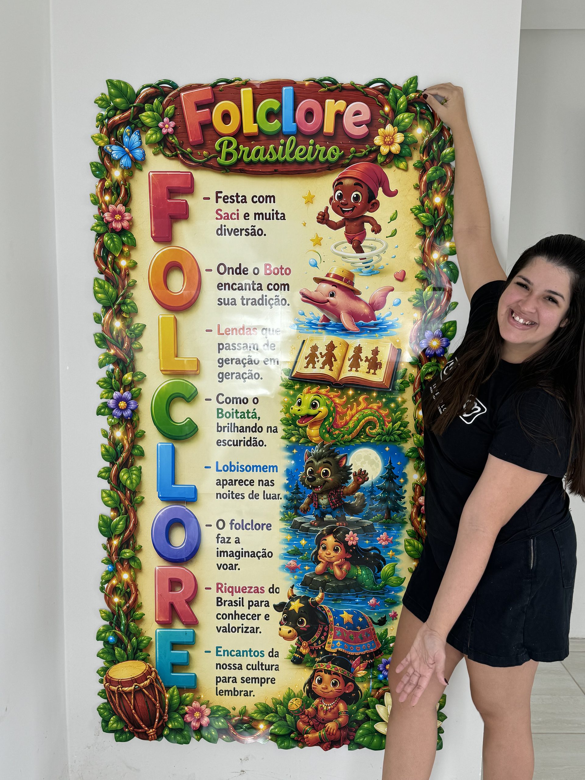 🌿✨ Cartaz Acróstico Folclore Brasileiro