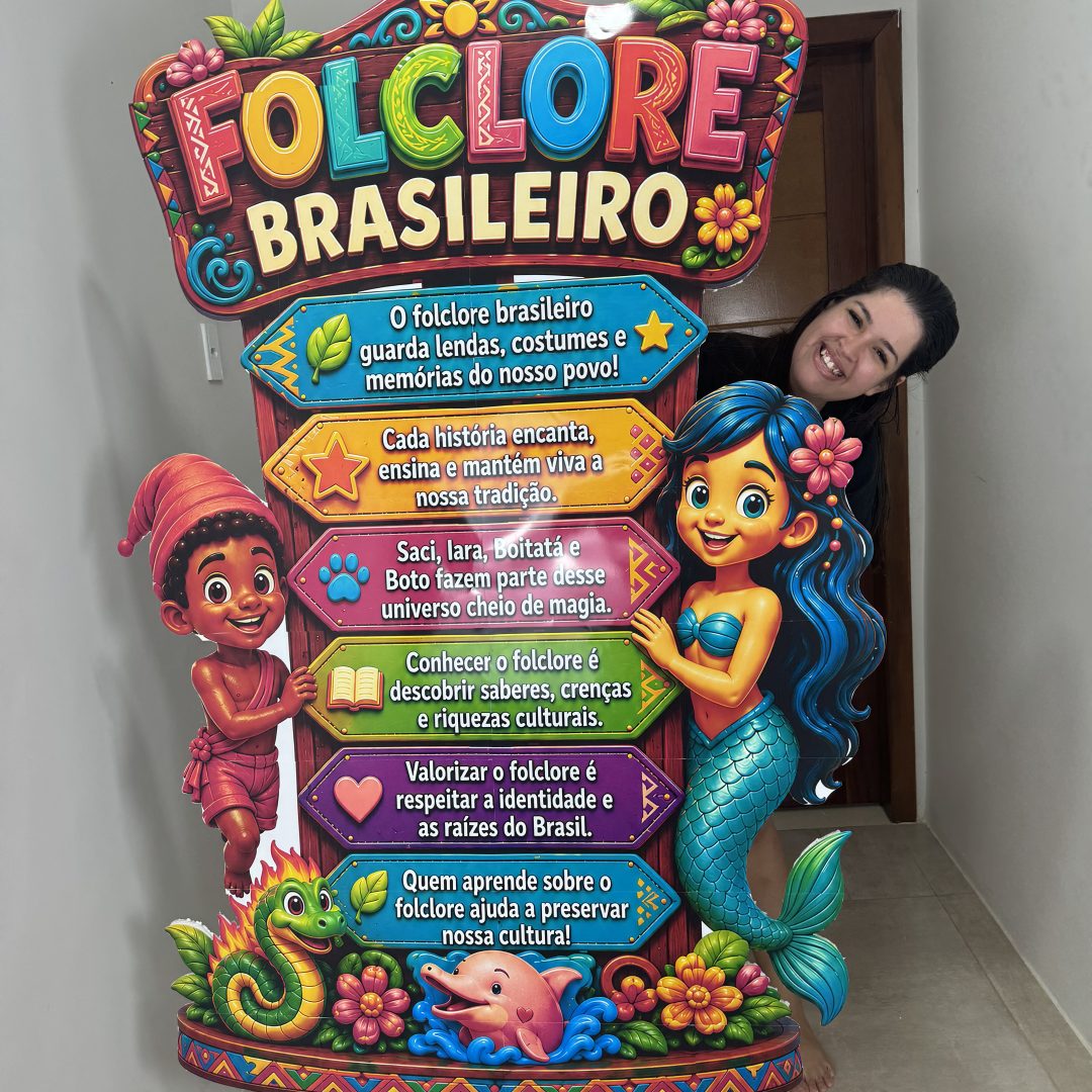 🌿✨ Mascote Informativo – Folclore Brasileiro
