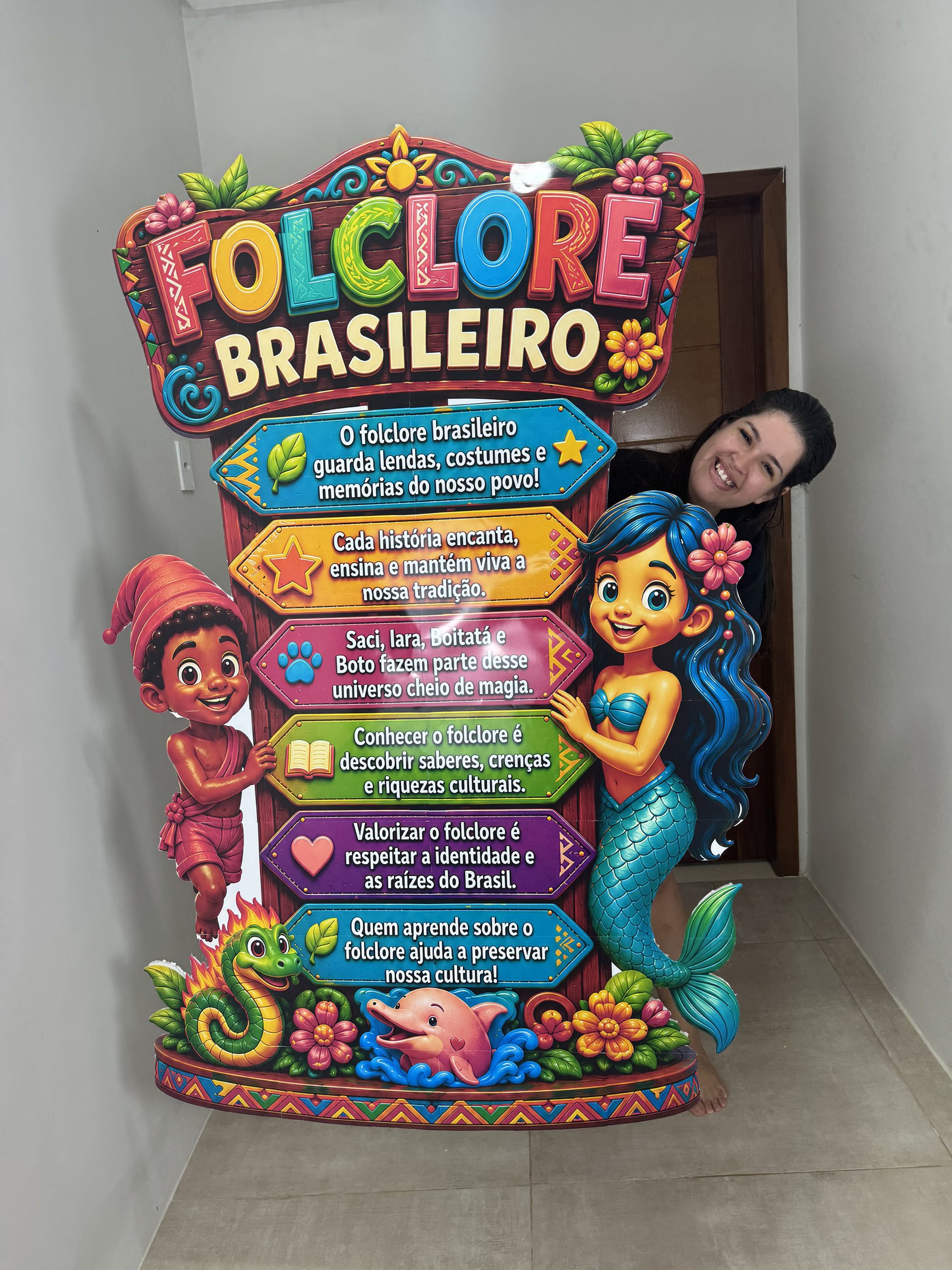 🌿✨ Mascote Informativo – Folclore Brasileiro
