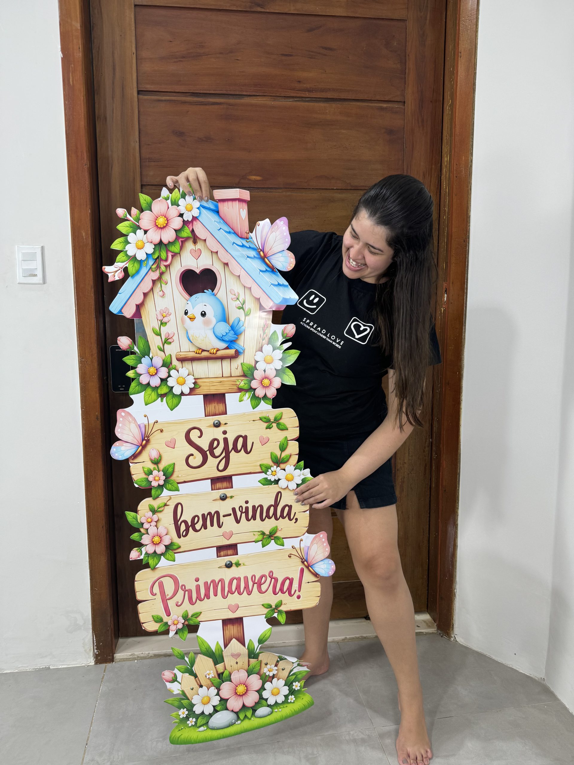 🌸✨ PAINEL DE PORTA – BEM-VINDA, PRIMAVERA - Imagem 3
