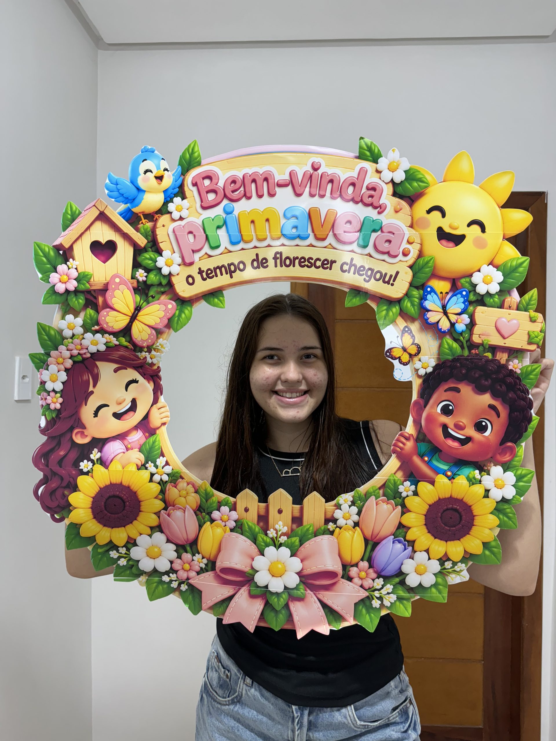 🌸✨ MOLDURA PARA FOTO – PRIMAVERA CHEGOU