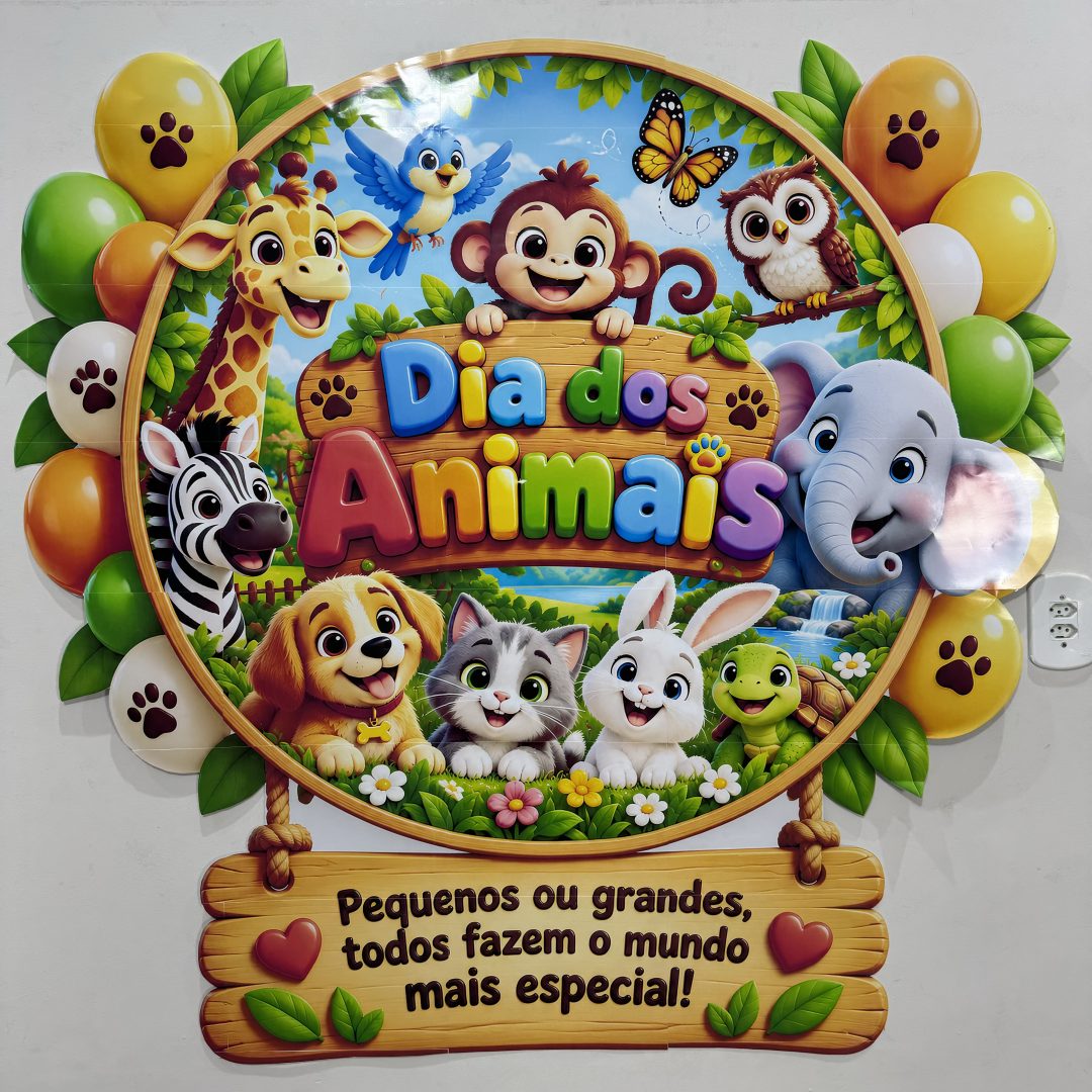 🐾 Cartaz Circular Dia dos Animais