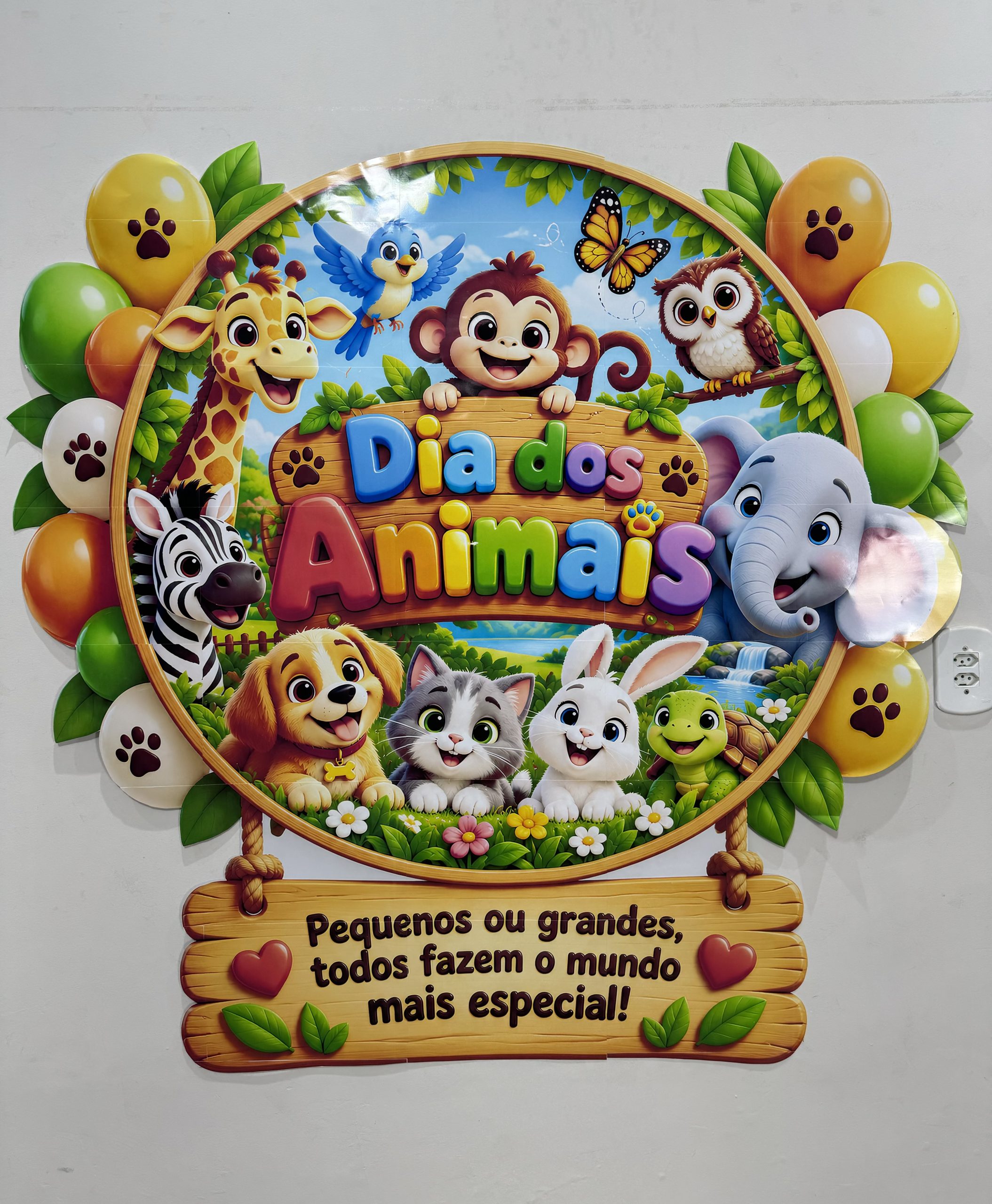 🐾 Cartaz Circular Dia dos Animais