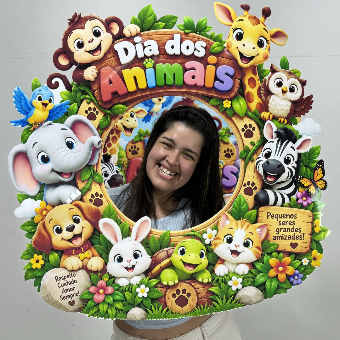 🐾📸 MOLDURA PARA FOTO – DIA DOS ANIMAIS