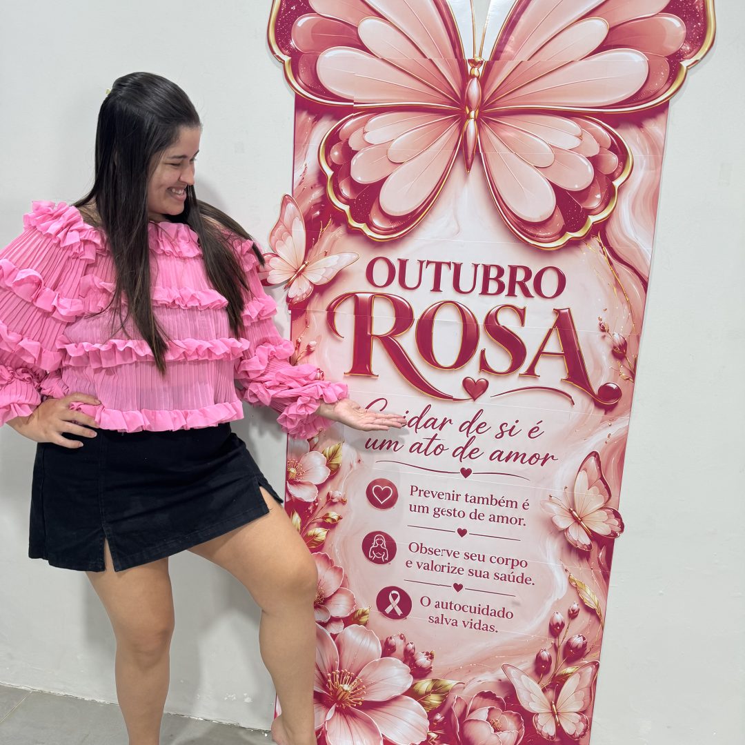 🦋🌸 CARTAZ OUTUBRO ROSA – UM TOQUE DE ESPERANÇA