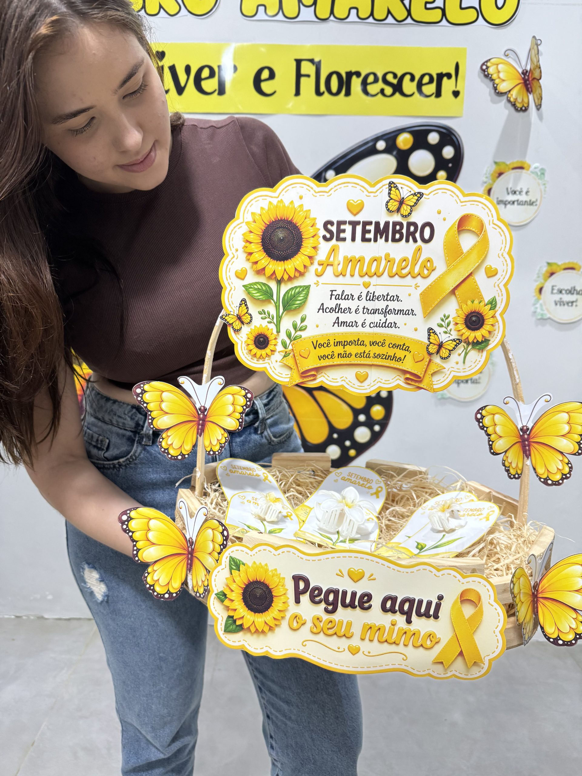 🌻💛 Cesta + Lembrancinha Setembro Amarelo