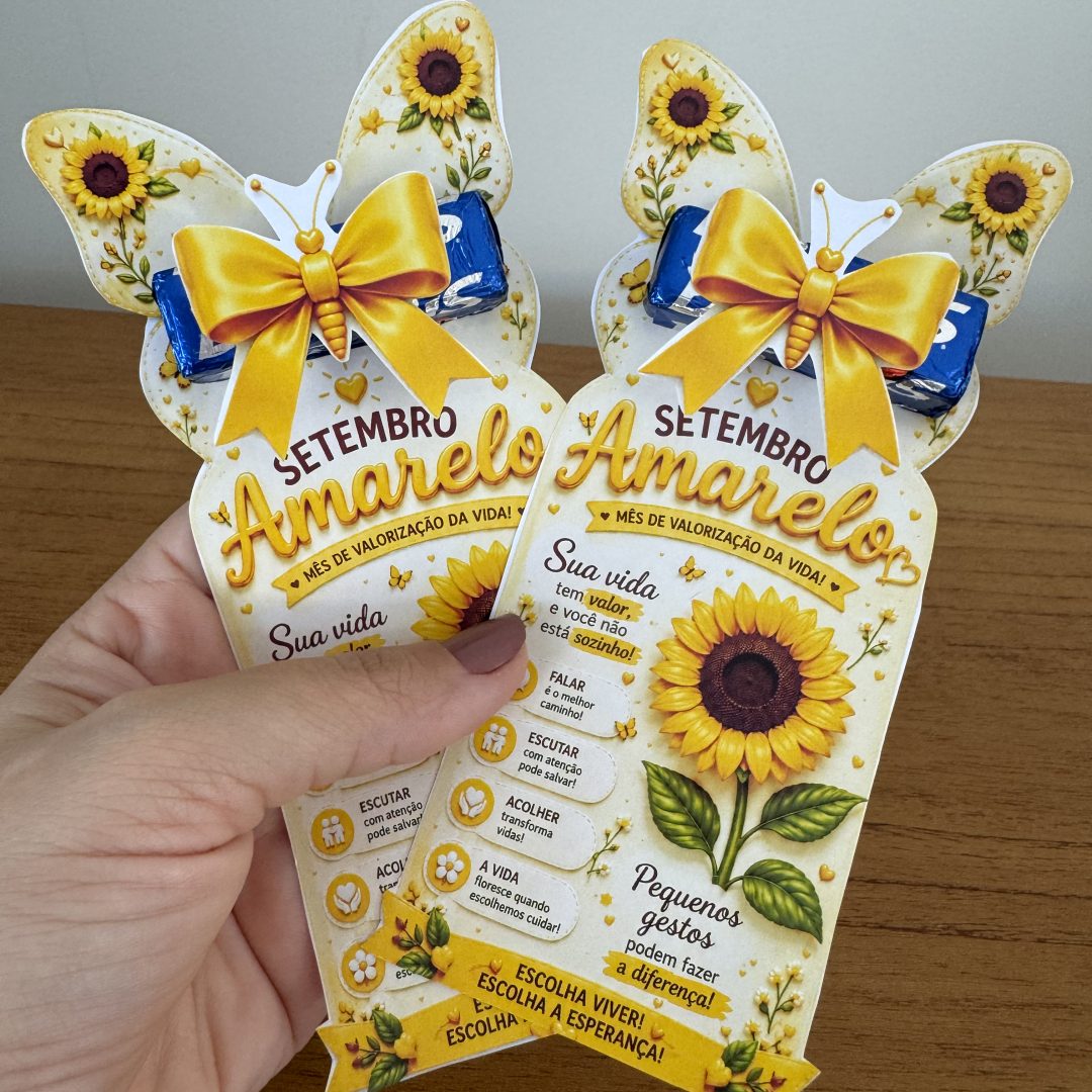 🌻💛 LEMBRANCINHA SETEMBRO AMARELO – SUA VIDA TEM VALOR