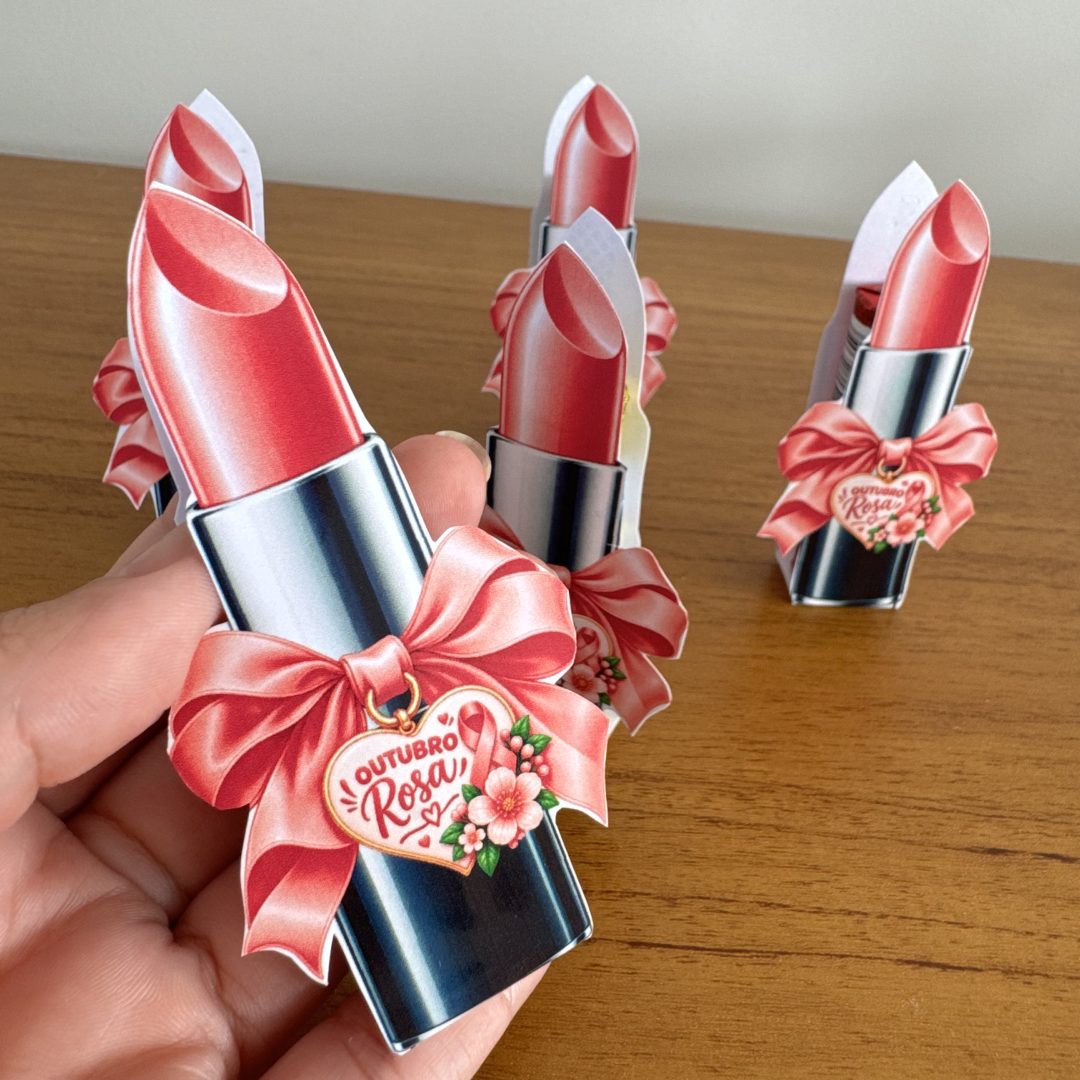 💄🎀 Lembrancinha Batom — Outubro Rosa