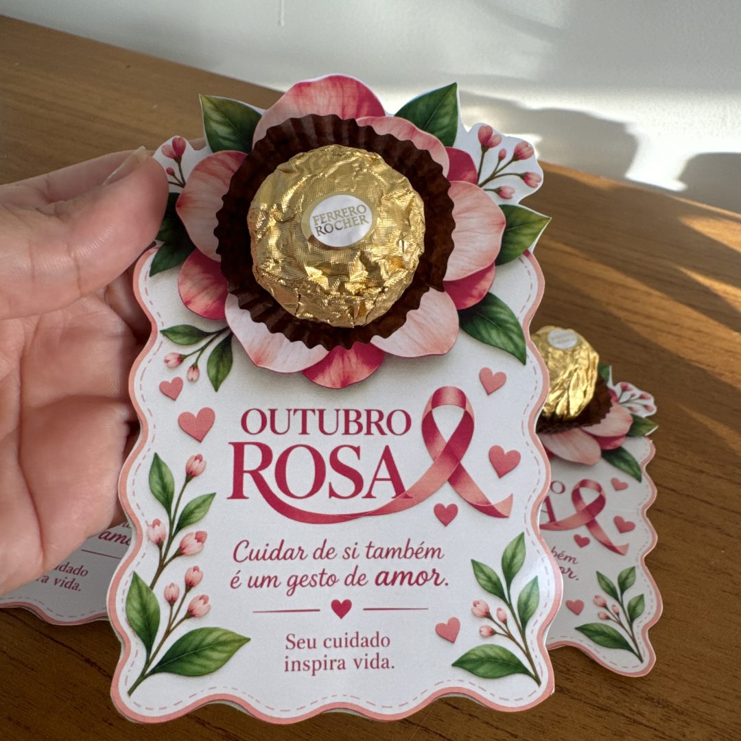 🎀🍫 Lembrancinha Outubro Rosa — Gesto de Amor