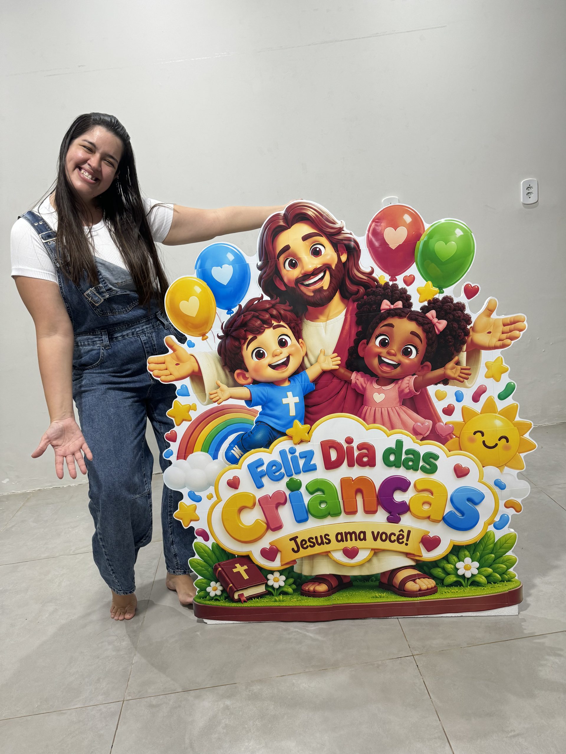 🎈✨ Mascote Dia das Crianças — Jesus Ama as Crianças