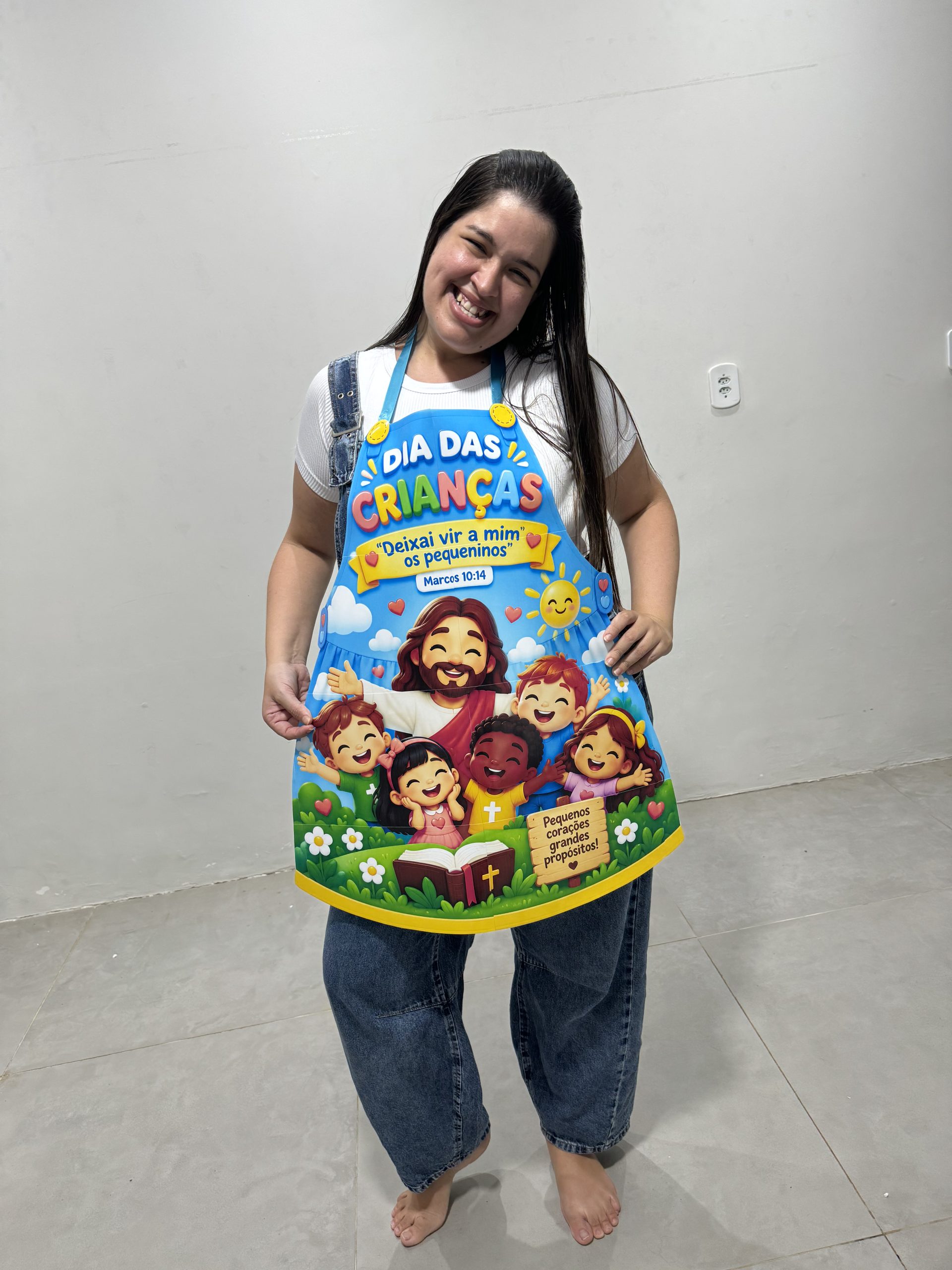 💙✨ Avental Dia das Crianças com Jesus - Imagem 3