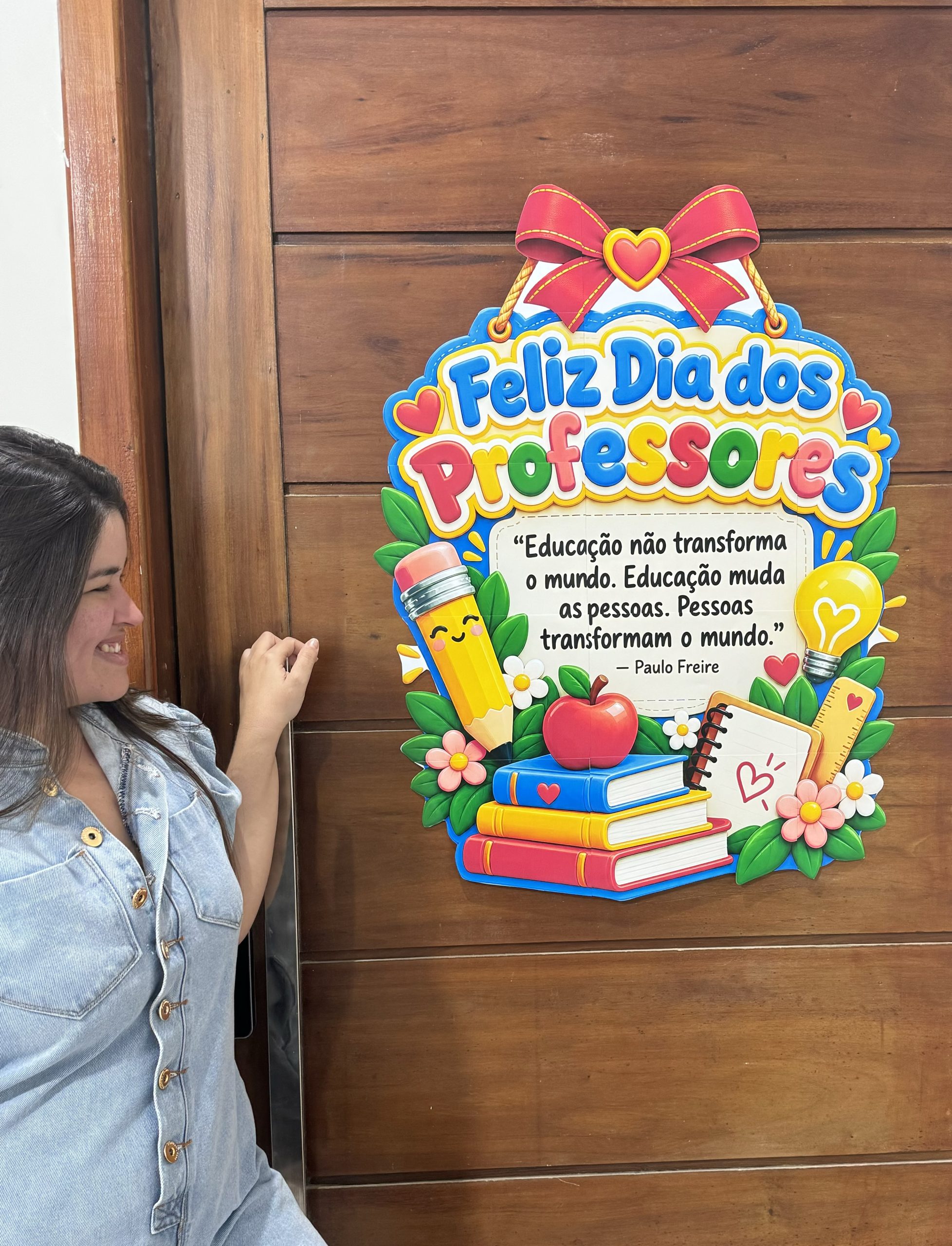 📚🍎 Placa de Porta — Dia dos Professores