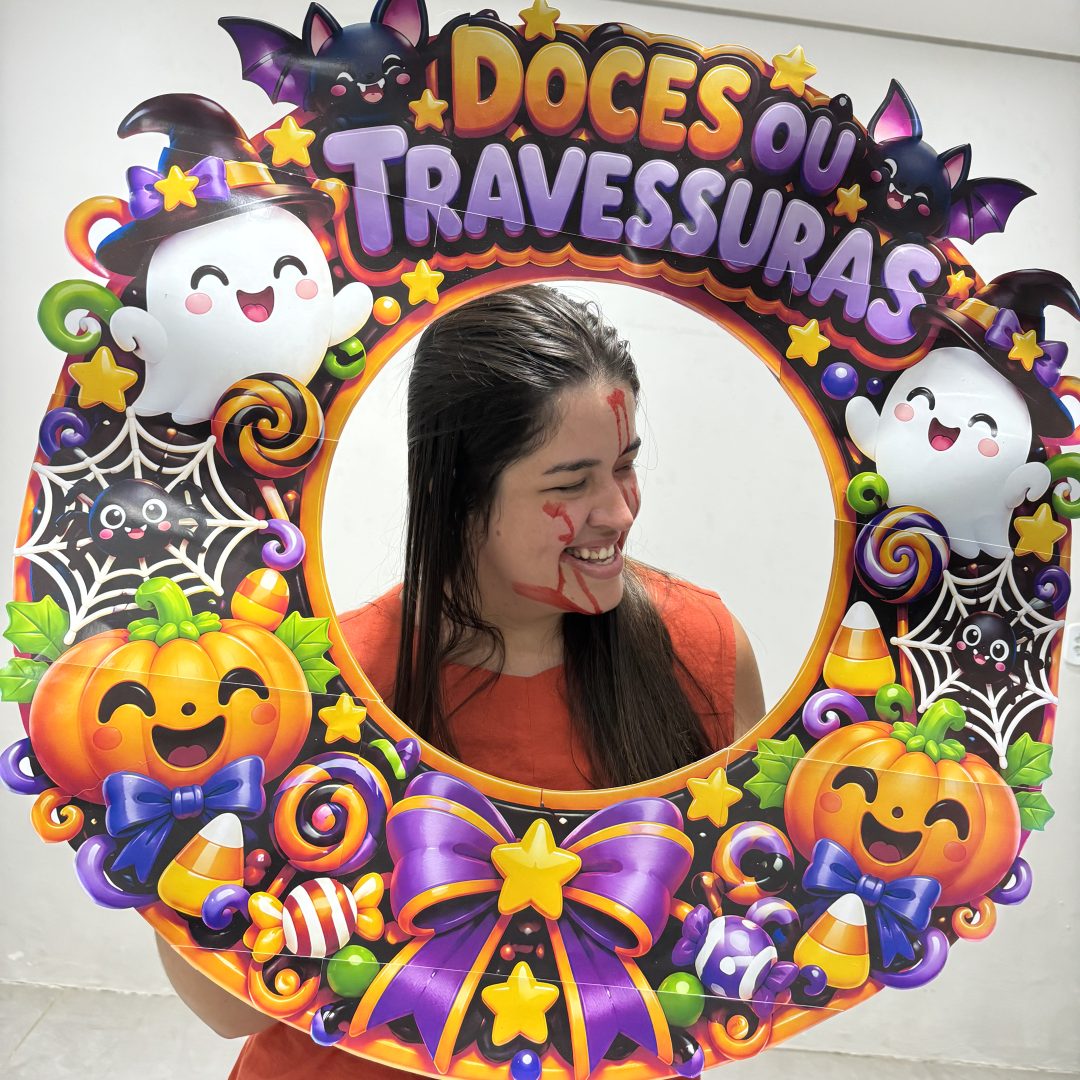 🎃👻 Moldura para Foto — Doces ou Travessuras 🦇💜