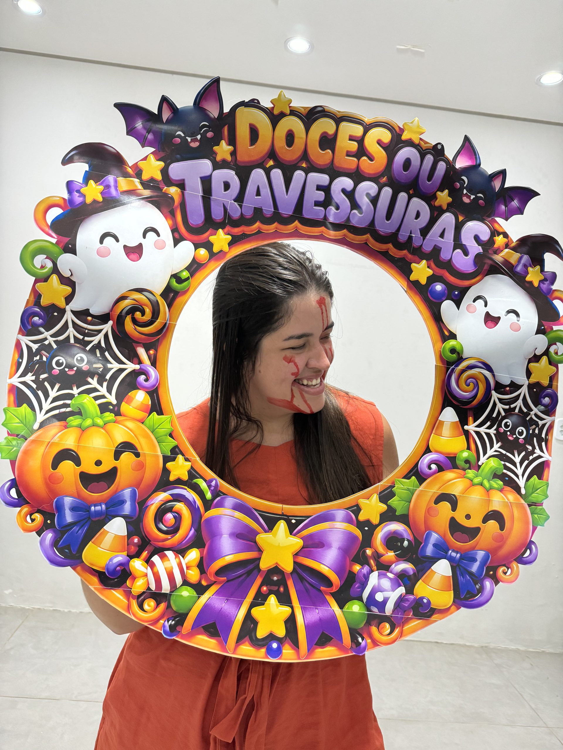🎃👻 Moldura para Foto — Doces ou Travessuras 🦇💜