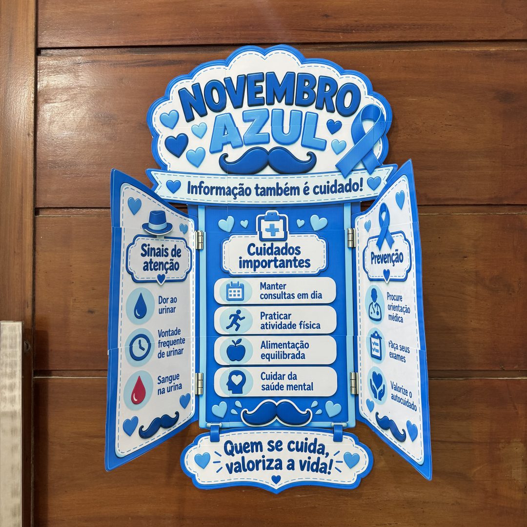 💙🩺 Placa de Porta Informativa — Novembro Azul 💙